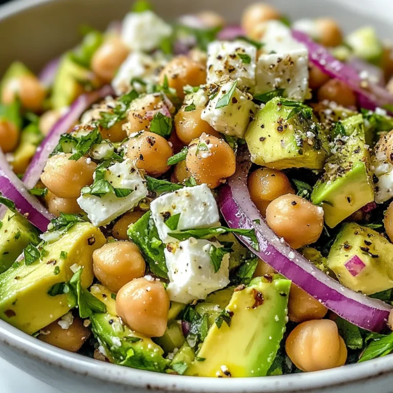 Chickpea Feta Avocado Salad