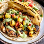 Chili Lime Chicken Tacos with Grilled Pineapple Salsa