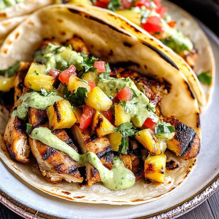 Chili Lime Chicken Tacos with Grilled Pineapple Salsa