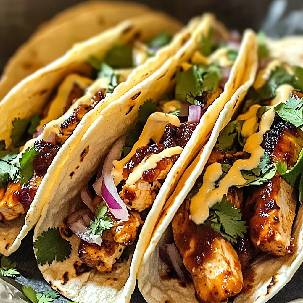 Garlic Butter Honey BBQ Chicken Tacos: Sweet, Savory & Irresistible!