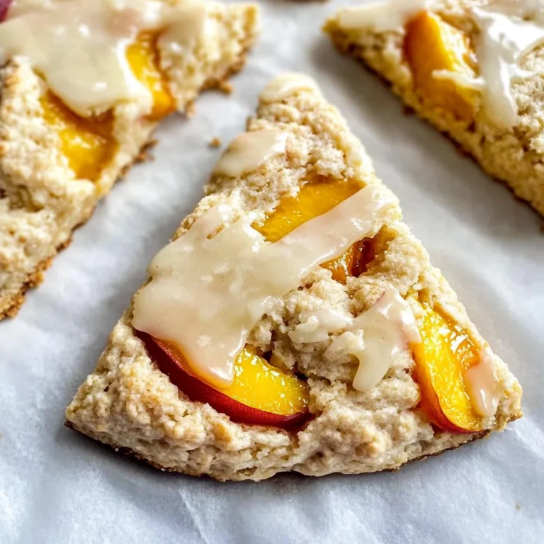 Peach Scones with Honey Vanilla Glaze