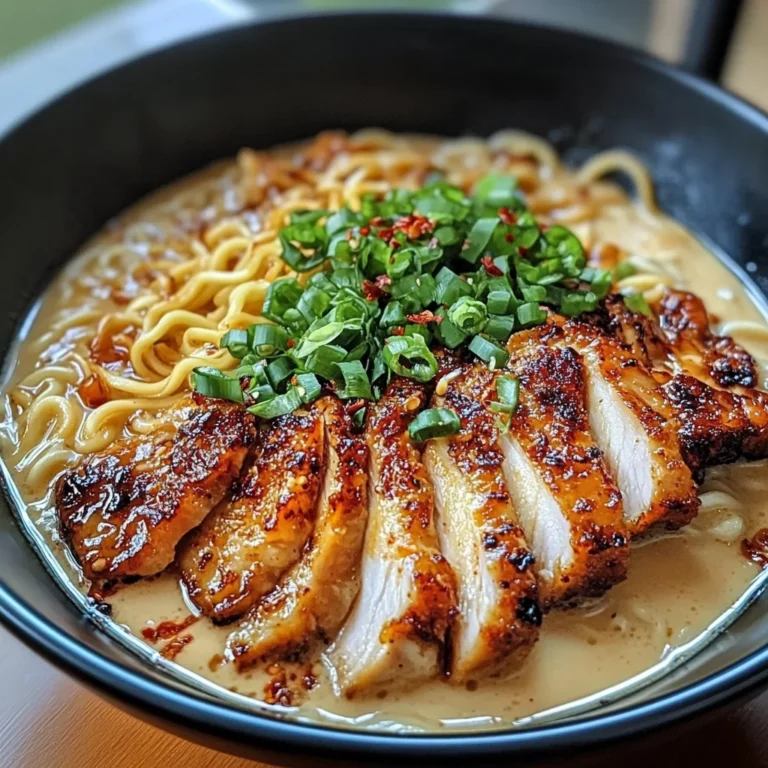 Fiery Chicken Ramen with Creamy Garlic Sauce