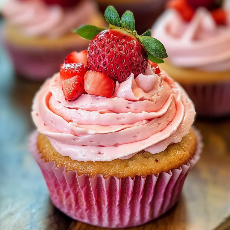 Strawberry Cupcakes with Strawberry Buttercream Frosting