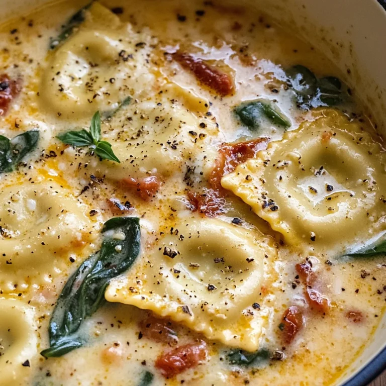 Creamy Tuscan Ravioli Soup : Comfort in Every Spoonful