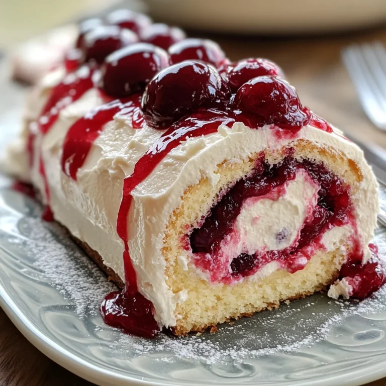 Heavenly Cherry Cheesecake Cake Roll Recipe