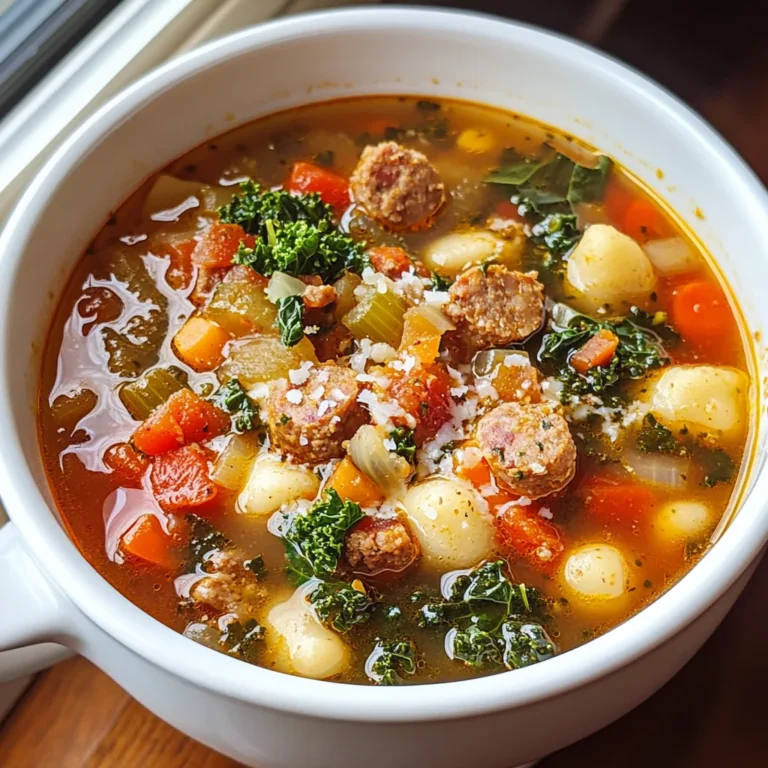 Italian Vegetable Soup with Spicy Sausage