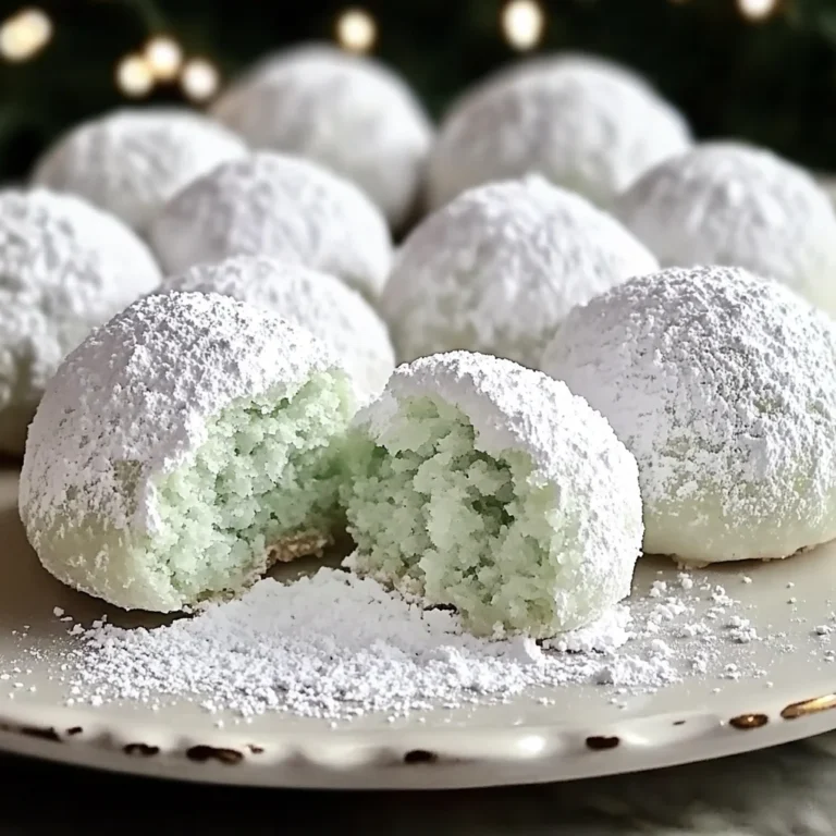 Minty Snowball Cookies