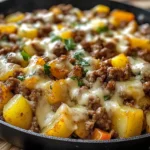 One-Pan Cheesy Meat & Potato Skillet