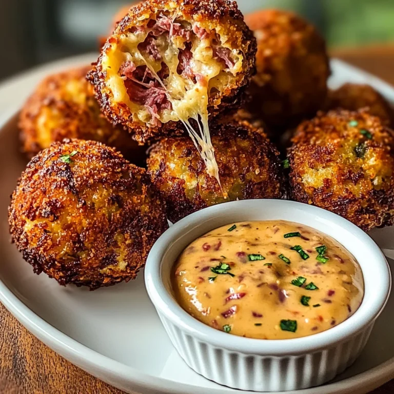 Reuben Balls with Spicy Thousand Island Dipping Sauce