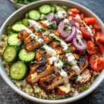 Savor 2-Hour Grilled Chicken Shawarma Bowls with Creamy Garlic Sauce