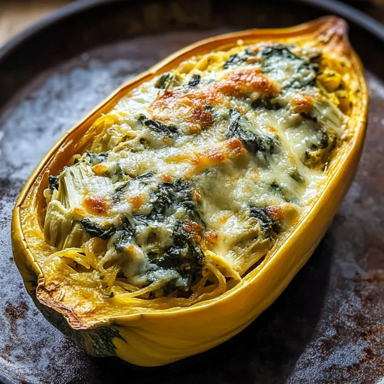 Spinach and Artichoke Stuffed Spaghetti Squash