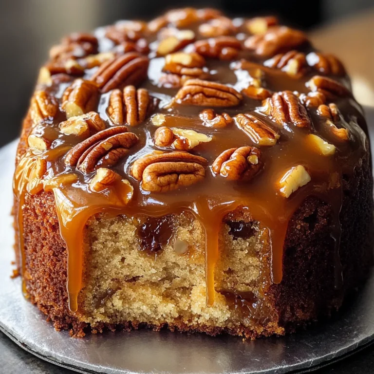 Upside-Down Caramel Pecan Cake