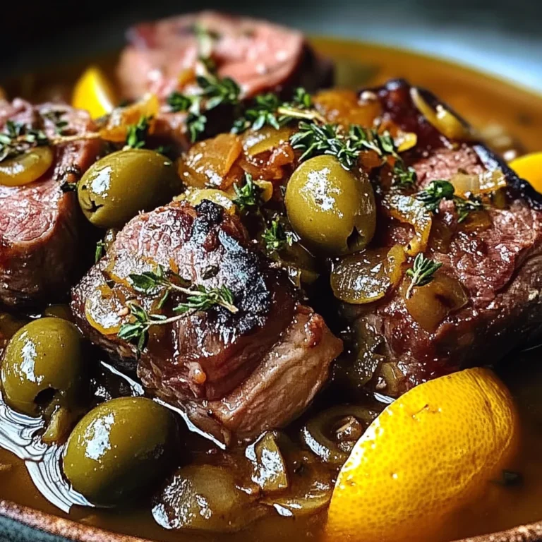 Braised Lamb Neck with Lemon, Olives & Warm Spices