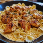 Cajun Chicken Bowtie Alfredo in Velveeta Garlic Sauce