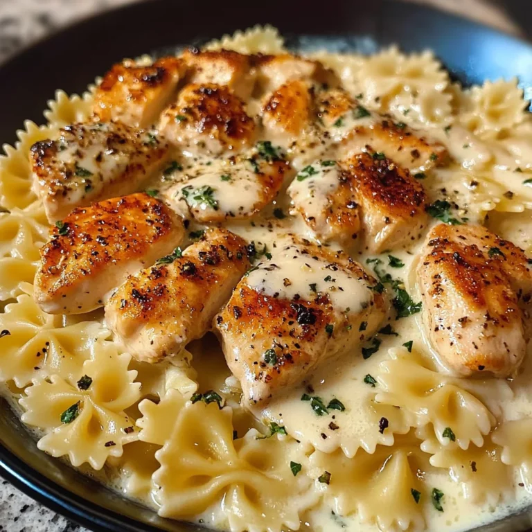 Cheesy Garlic Chicken Bowtie Pasta Recipe