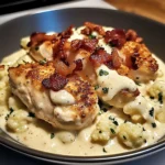 Creamy Cauliflower Alfredo with Chicken and Bacon