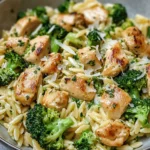 Creamy Chicken and Broccoli Orzo Bowl