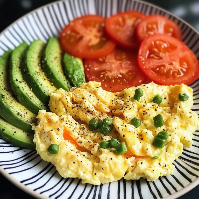 Creamy Scrambled Eggs with Tomato & Avocado