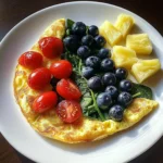 Garden Veggie Omelet with Fresh Fruit