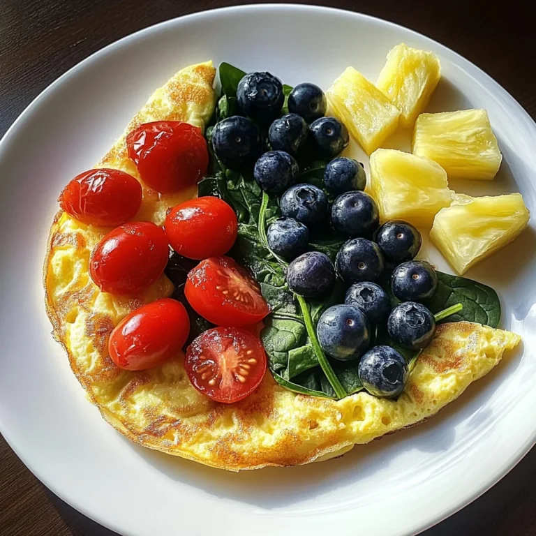 Garden Veggie Omelet with Fresh Fruit