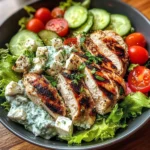 Greek Chicken Salad Bowl with Tzatziki & Feta