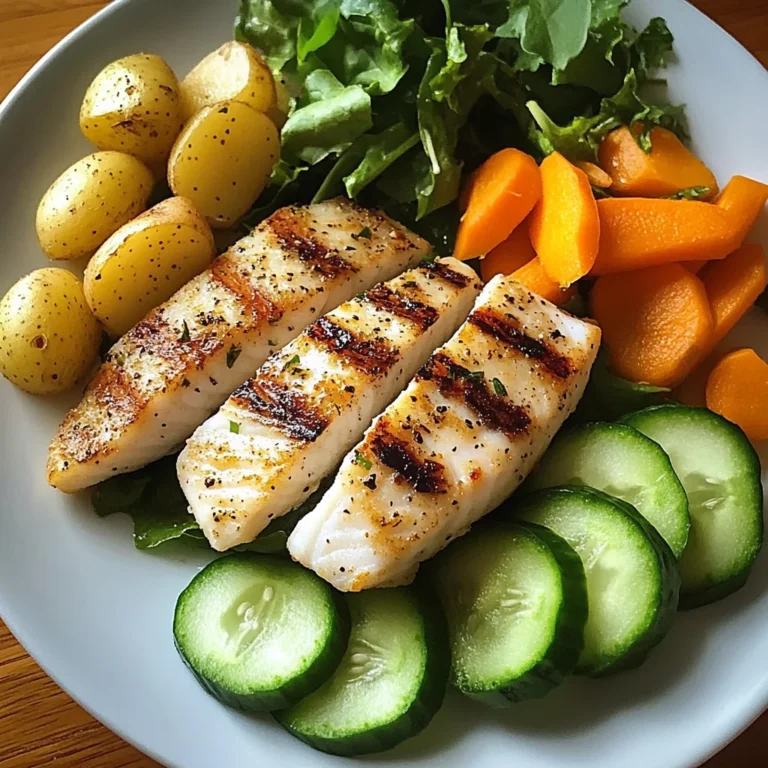 Grilled Fish Plate with Veggies & Fresh Greens