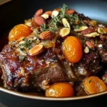 Moroccan Lamb Shoulder with Apricots and Almonds