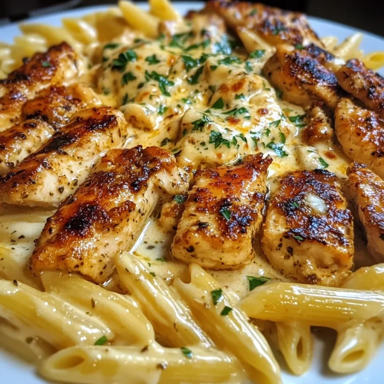Seared Garlic Chicken Penne in Mozzarella Cajun Sauce