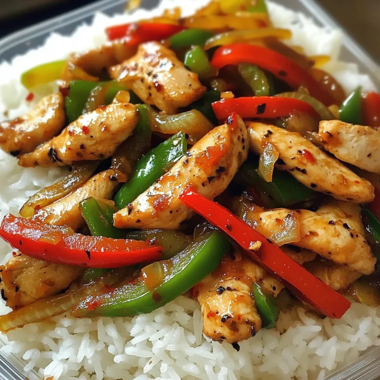 Spicy Chicken & Bell Pepper Stir-Fry with Rice